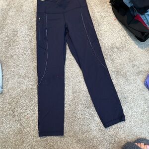 Black Leggings with White Dotted Design